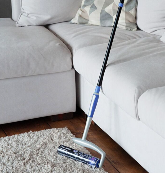 Сменный ролик - блок для чистки мягкой мебели и штор Clean Space (60 листов, диагональная намотка)